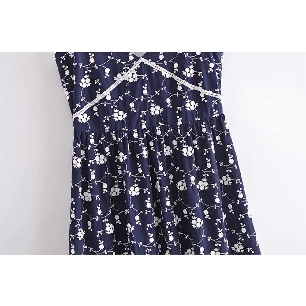 Summer Women Embroidery Suspender Dress elegant Casual Fashion Chic Lady Straps Woman Long Sling Dress 210709