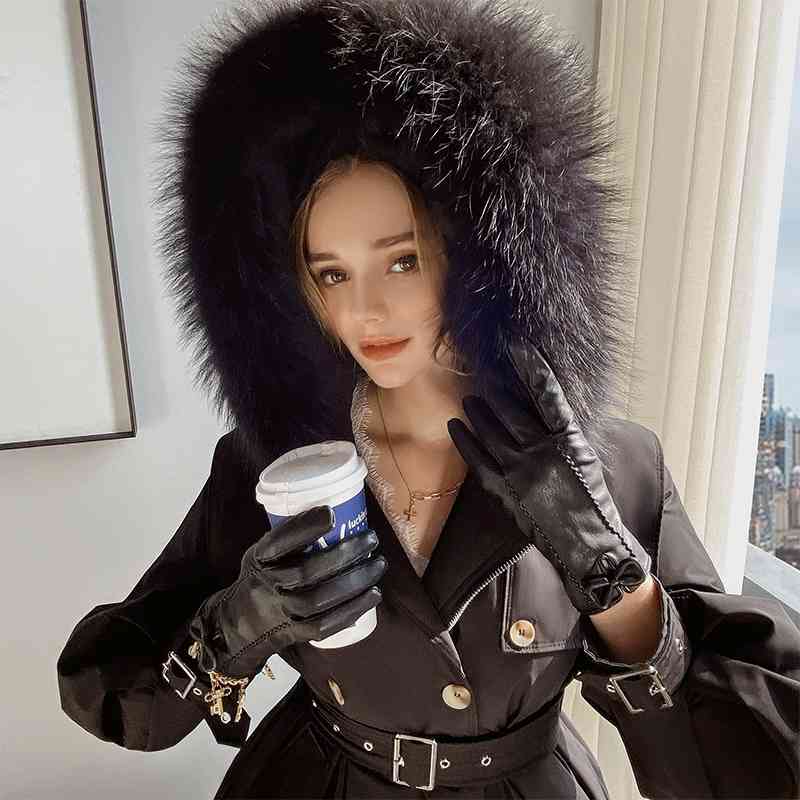 Dabuwawa Elegant Office Lady Winter Down Coat Long with Raccoon Fur Women Casual Button Warm Thick Parka Coat Female DT1DPK032 210520