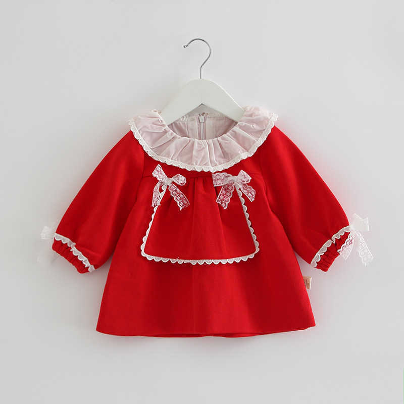 Toddler Girls Year Red Dress born Christmas Christening Birthday Frocks infant Clothes Girl Princess Dresses 210615
