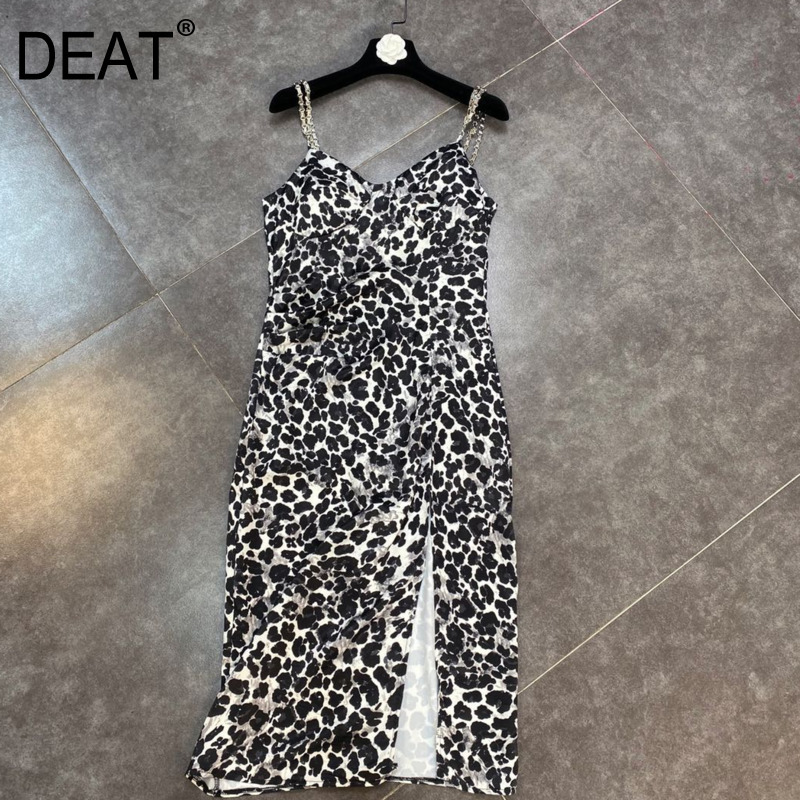 Women Chain Straps Dress Fashion Spring Summer Ladies Sexy Leopard V-neck Sleeveless HR433 210525, As shows
Women Chain Straps Dress Fashion Spring Summer Ladies Sexy Leopard V-neck Sleeveless HR433 210525, As shows