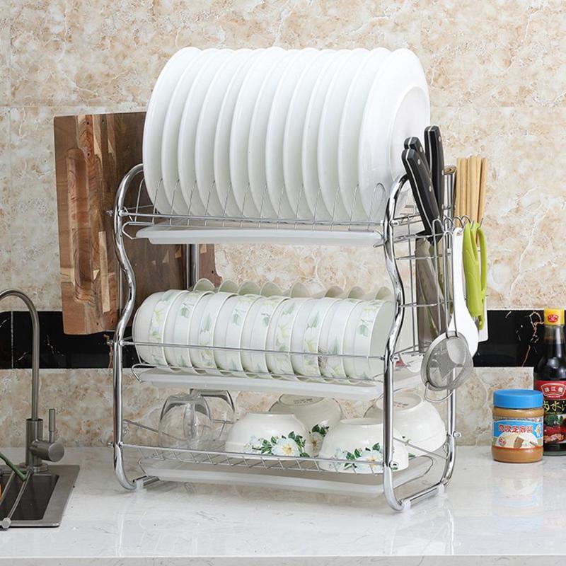 Hooks & Rails 304 Stainless Steel Drying Dish Rack Kitchen Organizer Drain Holder Plate Storage Shelf Sink Drainer Cutlery Accessories
Hooks & Rails 304 Stainless Steel Drying Dish Rack Kitchen Organizer Drain Holder Plate Storage Shelf Sink Drainer Cutlery Accessories