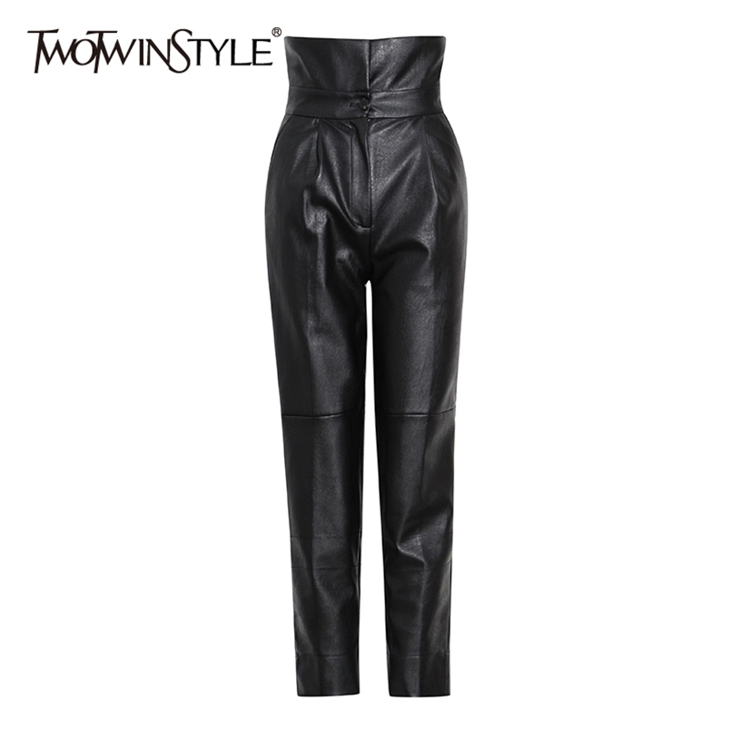 High Waist PU Leather Pants For Women Black Solid Minimalist Harem Pant Female Fashion Clothing Autumn 210521
High Waist PU Leather Pants For Women Black Solid Minimalist Harem Pant Female Fashion Clothing Autumn 210521