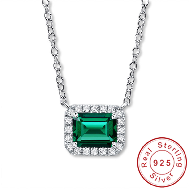 Nature 2ct Emerald Pendant 100% Real 925 Sterling Silver Charm Wedding Pendants Necklace For Women Bridal Choker Jewelry 
Nature 2ct Emerald Pendant 100% Real 925 Sterling Silver Charm Wedding Pendants Necklace For Women Bridal Choker Jewelry