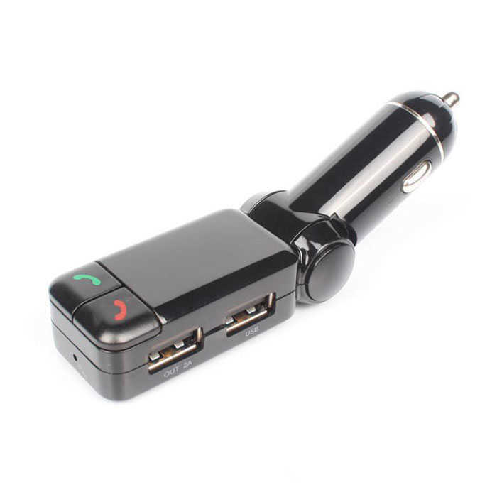 Transmitter Car Bluetooth Kit Mp3 charger handsfree with double USB charging port 5V/2A LCD disk broadcast AUX