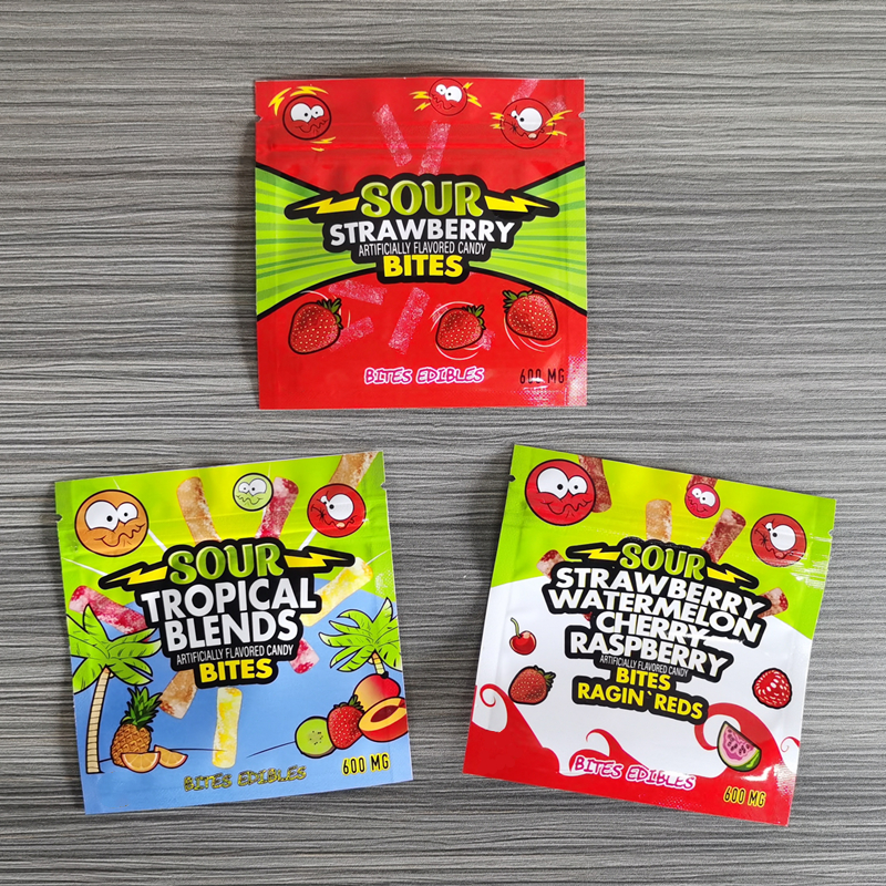 Empty 600mg packaging bags Sour Tropical Blends Candy Gummy Bites Edibles Gummies mylar bag Smell proof Baggies california
Empty 600mg packaging bags Sour Tropical Blends Candy Gummy Bites Edibles Gummies mylar bag Smell proof Baggies california