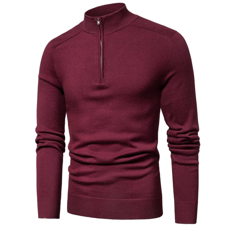 Luulla Men Spring Casual Cotton Turtleneck Sweaters Pullover Men Autumn Fashion Knitted Zip Sweater Jacket Men Collection 211018