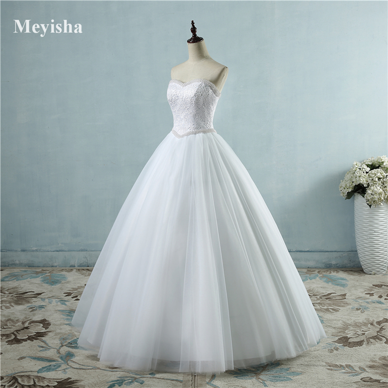 ZJ9069 2021 High Quality White or Ivory Wedding Dresses Lace up Back Bridal Gowns Women Vestidos De Novia size 2-26W