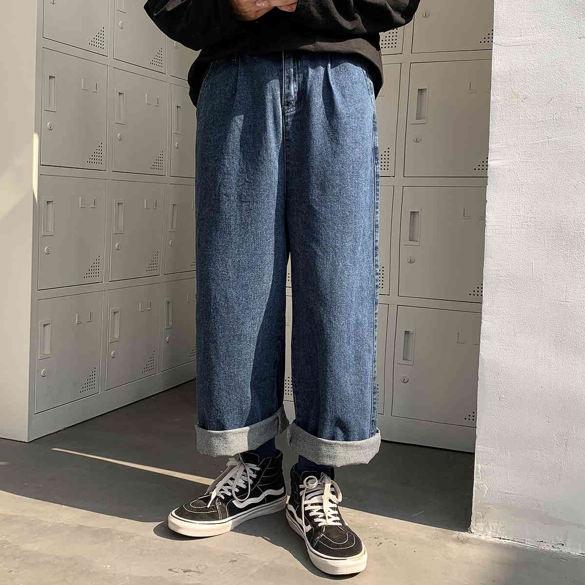 men's jeans japanese fashion streetwear plus size straight jeans for couple kpop big korean k5ot, Blue
men's jeans japanese fashion streetwear plus size straight jeans for couple kpop big korean k5ot, Blue