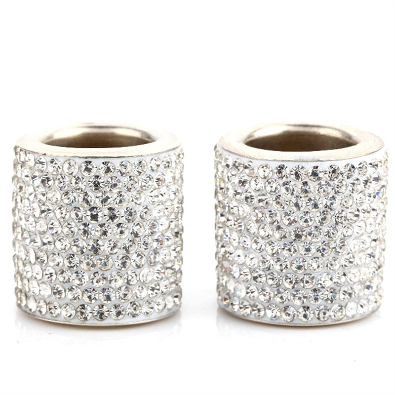 Crystal Rhinestone Auto Seat Headrest Ring Collars Charms Diamond Bling Decorate Car Interior Accessories For Women Girls Universal