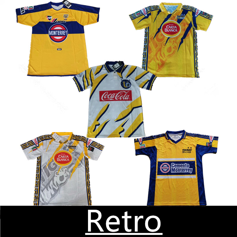 MEXICO TIGRES Retro soccer jerseys home yellow 1996 97 98 99 2000 01 02 Vintage football shirts jersey classic tiger shirt, Black;yellow
MEXICO TIGRES Retro soccer jerseys home yellow 1996 97 98 99 2000 01 02 Vintage football shirts jersey classic tiger shirt, Black;yellow