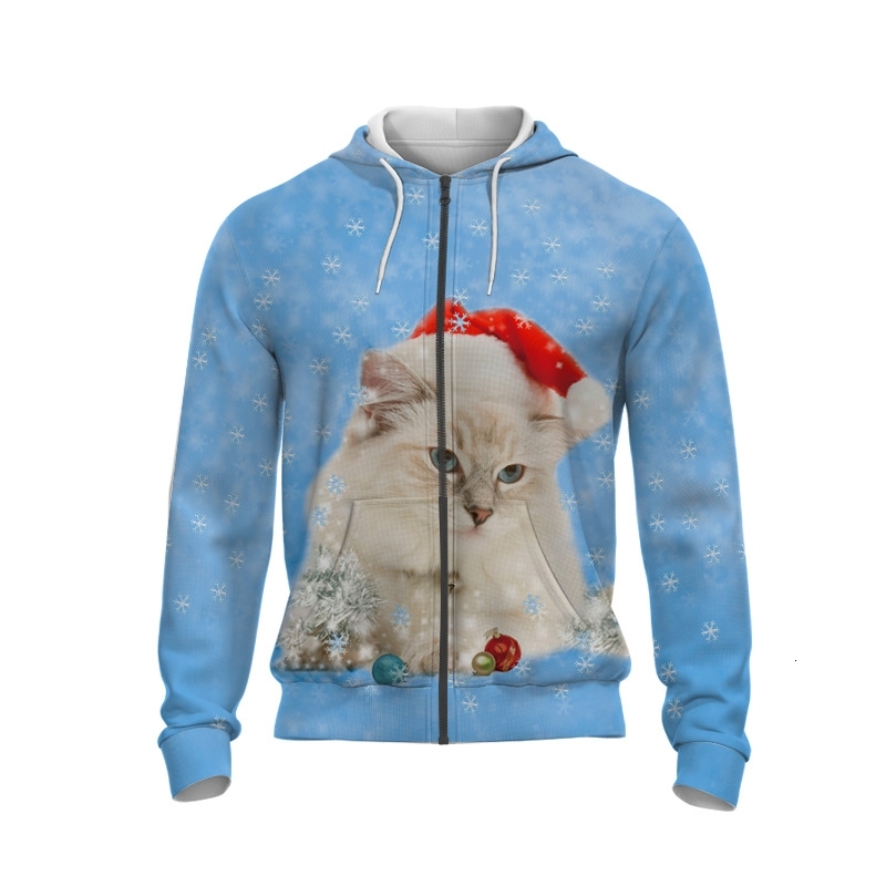 Hoodie new fashion 3D digital printing hooded zipper sweater