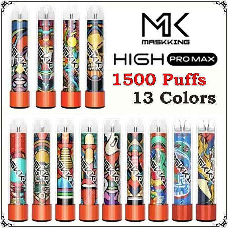 Original Maskking High Pro Max Disposable Vape Electronic Cigarettes 1500 Puffs 4.5ml Cartridge Ready To Use Transparent Mouthpiece 13 Colors MK wholesale
Original Maskking High Pro Max Disposable Vape Electronic Cigarettes 1500 Puffs 4.5ml Cartridge Ready To Use Transparent Mouthpiece 13 Colors MK wholesale