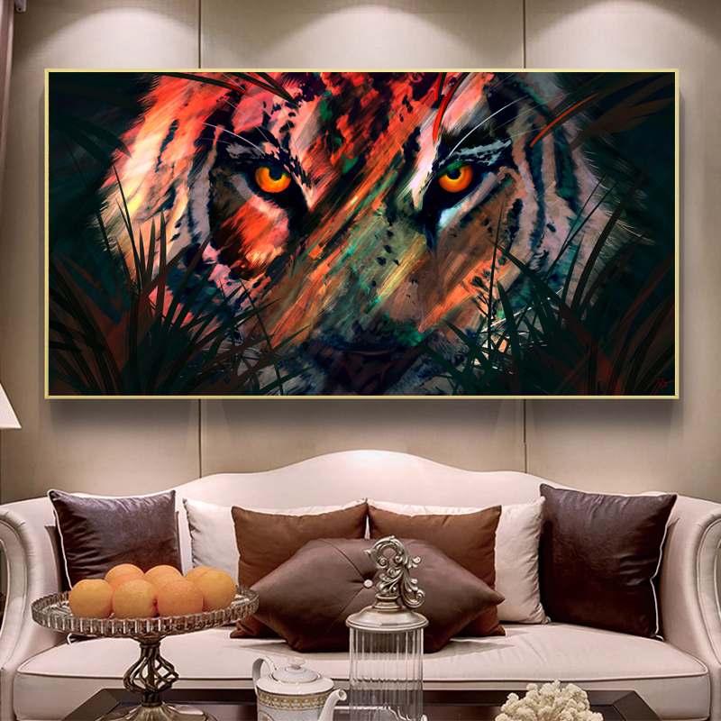 Wall Pictures Abstract Colorful Tiger Posters And Prints Canvas Painting Decoration For Living Room Animal Poster