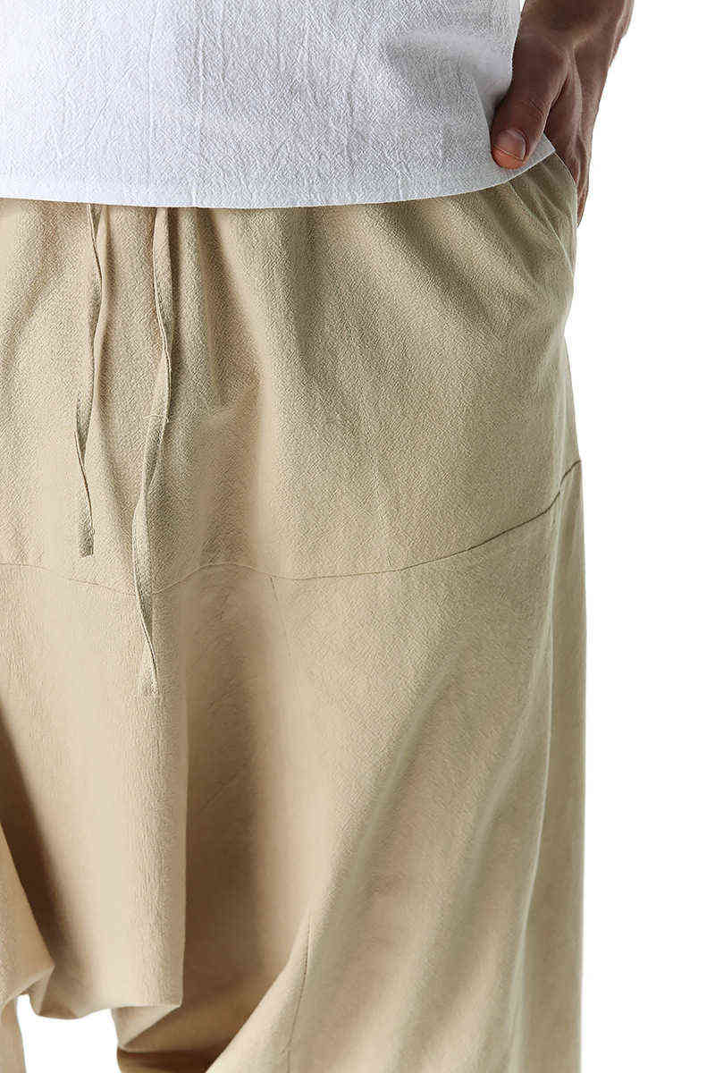 Cotton Joggers Men Baggy Hippie Boho Gypsy Aladdin Cargo Pants Yoga Harem Pants 0413-4 211112
