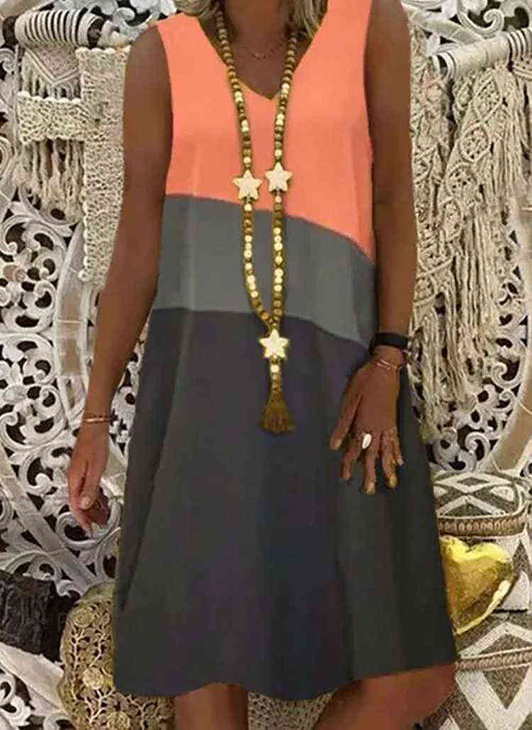 2021 spring 5XL women' 3-color printing sleeveless V-neck knee-length loose casual dress G1223, Coral red
2021 spring 5XL women' 3-color printing sleeveless V-neck knee-length loose casual dress G1223, Coral red