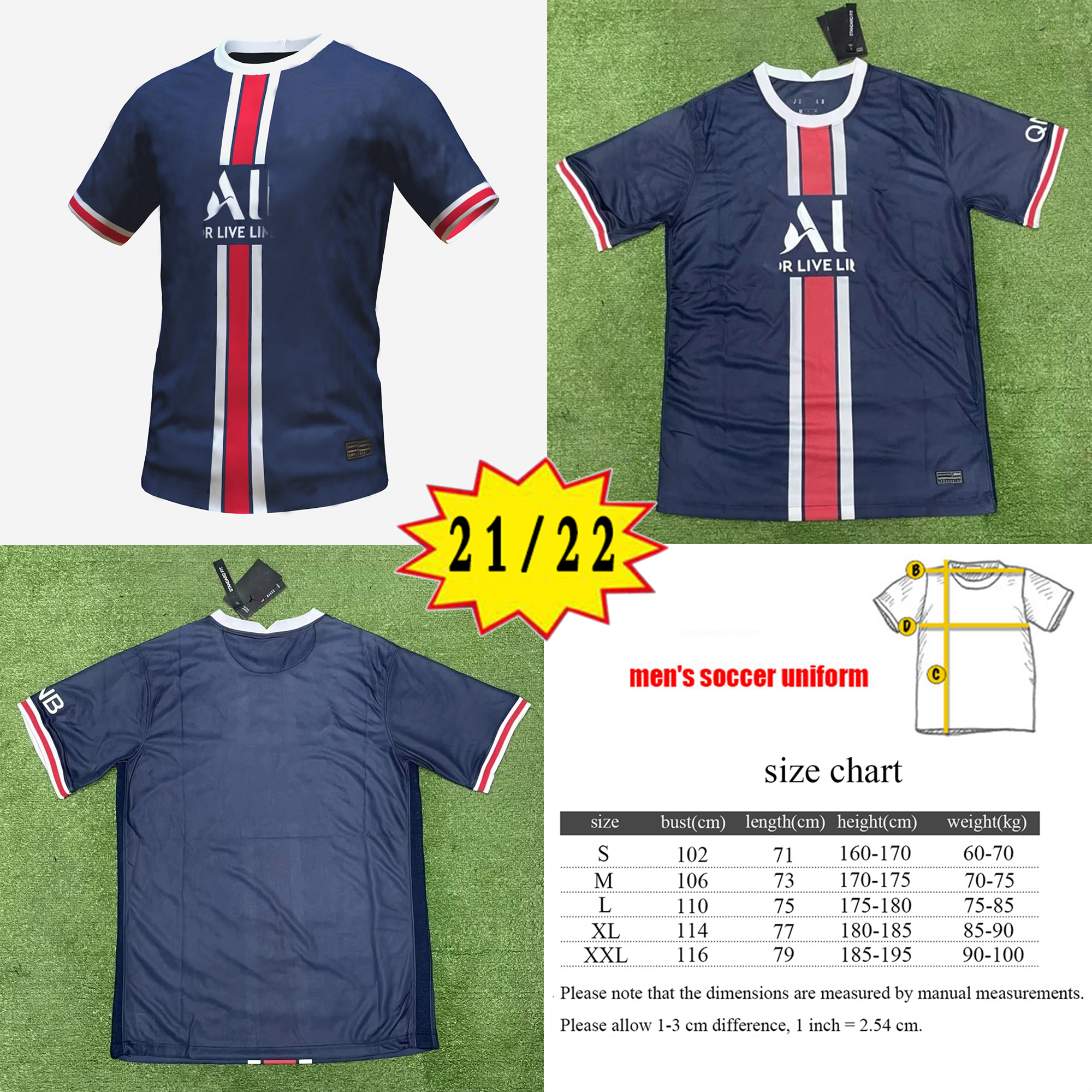 Paris Soccer Jerseys Home 2021-22 Season Quality Sweatshirt (Choose Flocking), Black;yellow
Paris Soccer Jerseys Home 2021-22 Season Quality Sweatshirt (Choose Flocking), Black;yellow