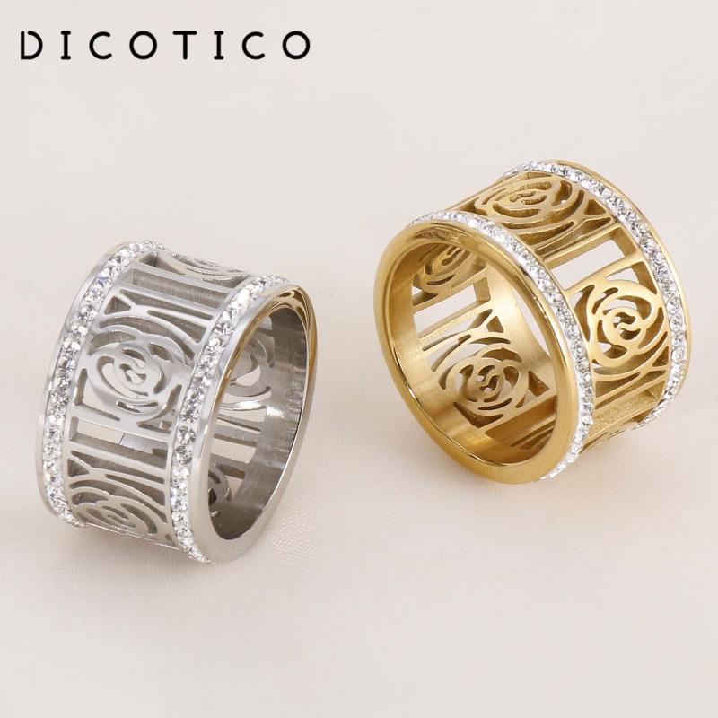 Cluster Rings Dicotico Gold/color Stainless Steel Ring Bohemia Rose Shape Zircon For Women Anillos Mujer Wedding Bands Jewelry
Cluster Rings Dicotico Gold/color Stainless Steel Ring Bohemia Rose Shape Zircon For Women Anillos Mujer Wedding Bands Jewelry