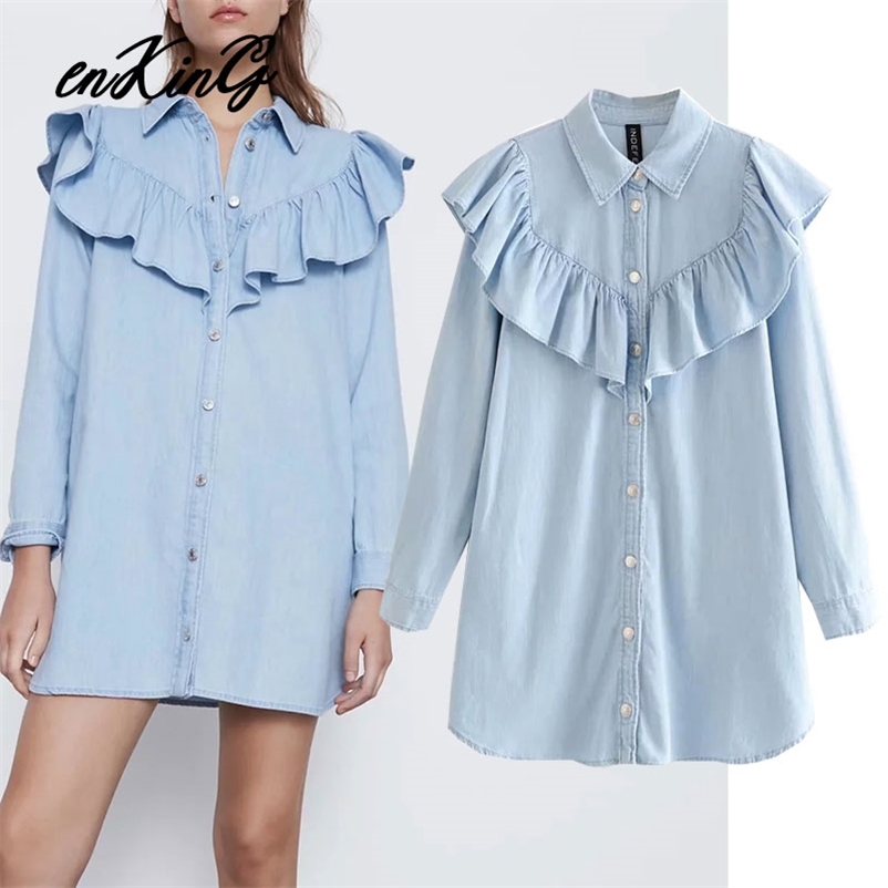 england high street vintage cascading denim long shirt party summer dres vestidos fiesta noche 210628, Blue
england high street vintage cascading denim long shirt party summer dres vestidos fiesta noche 210628, Blue