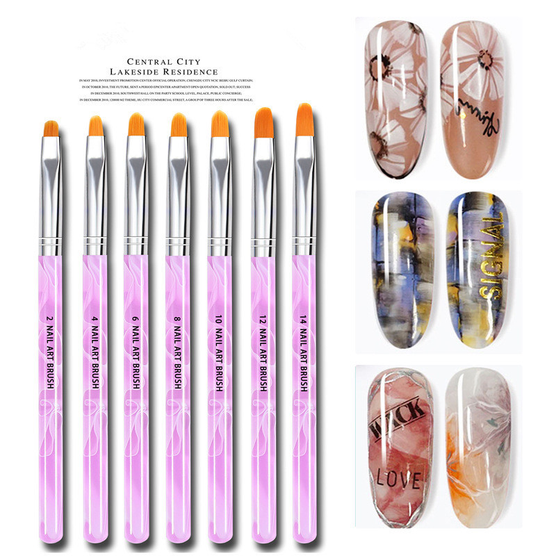 Nail Art Brushes Set Gradient Line Painting Dotting Pen Kit Acrylic Handle Gel Polish Crystal Brush Salon Nails Manicure Tools Pinceles Para Decoracio