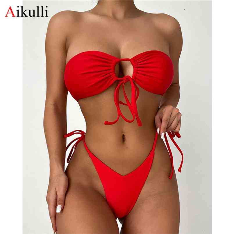 Sexy Thong Bikinis Swimsuit Bandeau Swimwear Hollow out Bikini Set Push Up Brezilian Swim Beachwear for Bathing Suit 210722, Brown
Sexy Thong Bikinis Swimsuit Bandeau Swimwear Hollow out Bikini Set Push Up Brezilian Swim Beachwear for Bathing Suit 210722, Brown