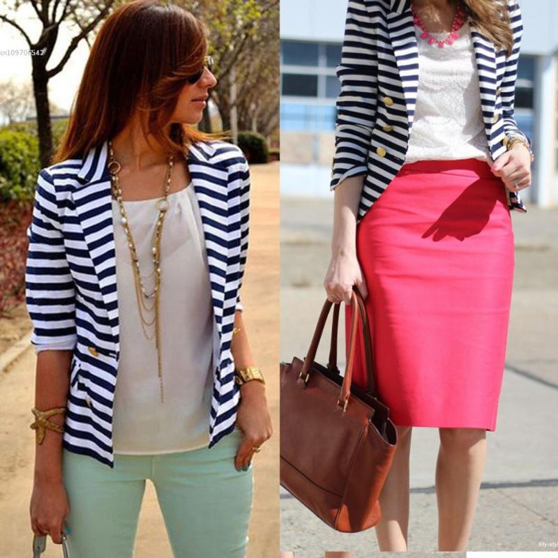 Women' Suits & Blazers Women And Jackets Slim Striped Print Coat Casual Office Lady Blazerouterwear, Blue
Women' Suits & Blazers Women And Jackets Slim Striped Print Coat Casual Office Lady Blazerouterwear, Blue