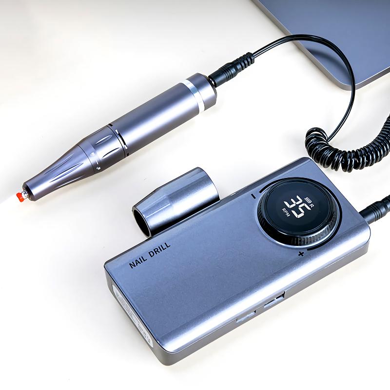 Nail Drill & Accessories Rechargeable Portable Strong Machine 35000rpm LCD Electric Cordless Pen Manicure Bit Set For Nails