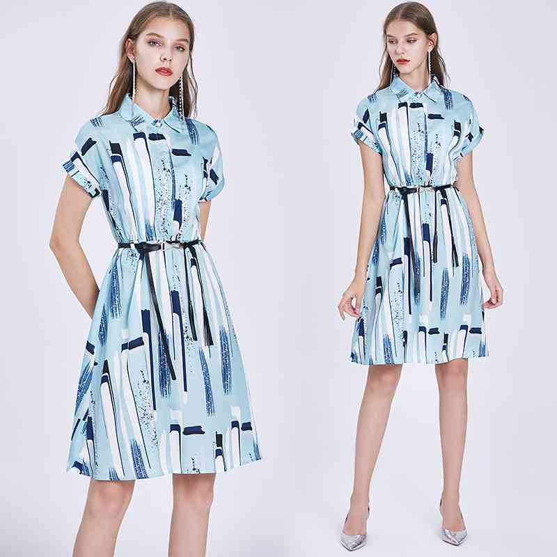 Banulin Women Silk Slim-Fit Retro Printed Mini Dress Vestidos Casual Mujer Short Sleeve Blue Runway OL Ropa 210603, Talk about the blue
Banulin Women Silk Slim-Fit Retro Printed Mini Dress Vestidos Casual Mujer Short Sleeve Blue Runway OL Ropa 210603, Talk about the blue