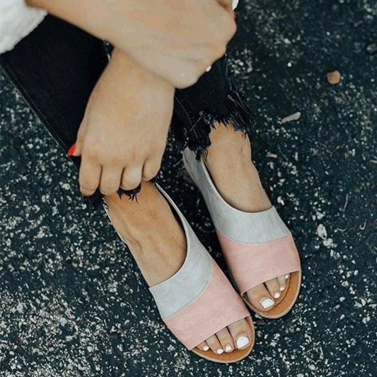 Spring And Autumn Women's Side Bag Heel Flat Hollow Low Top Solid Color Fish Mouth Large Sandals, Pink.
Spring And Autumn Women's Side Bag Heel Flat Hollow Low Top Solid Color Fish Mouth Large Sandals, Pink.