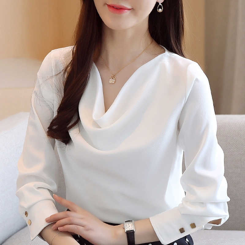 Blusas Mujer De Moda Blouse Women Long Sleeve V-neck Chiffon Blouse Shirt Women Blouses Shirts Women Tops Blusas Blusa D476 210602