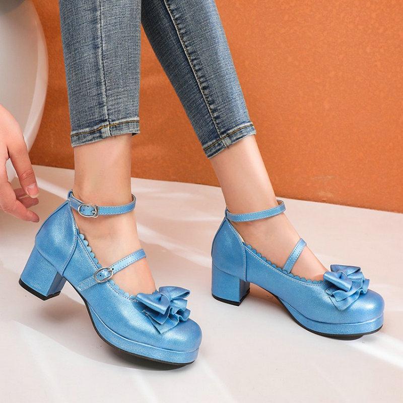Dress Shoes Sianie Tianie Cute Gold Blue Red Woman's Mary Janes Buckle Strap Ladies Pumps Lotita Sweet Female Chunky 5cm Middle Heels
Dress Shoes Sianie Tianie Cute Gold Blue Red Woman's Mary Janes Buckle Strap Ladies Pumps Lotita Sweet Female Chunky 5cm Middle Heels