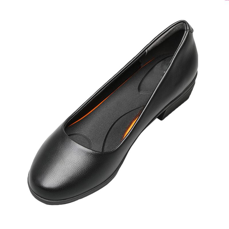 Dress Shoes Black Leather Women's Work Sole Thick Heel Round Head Soft Professional Antiskid El, Heel height 4cm
Dress Shoes Black Leather Women's Work Sole Thick Heel Round Head Soft Professional Antiskid El, Heel height 4cm