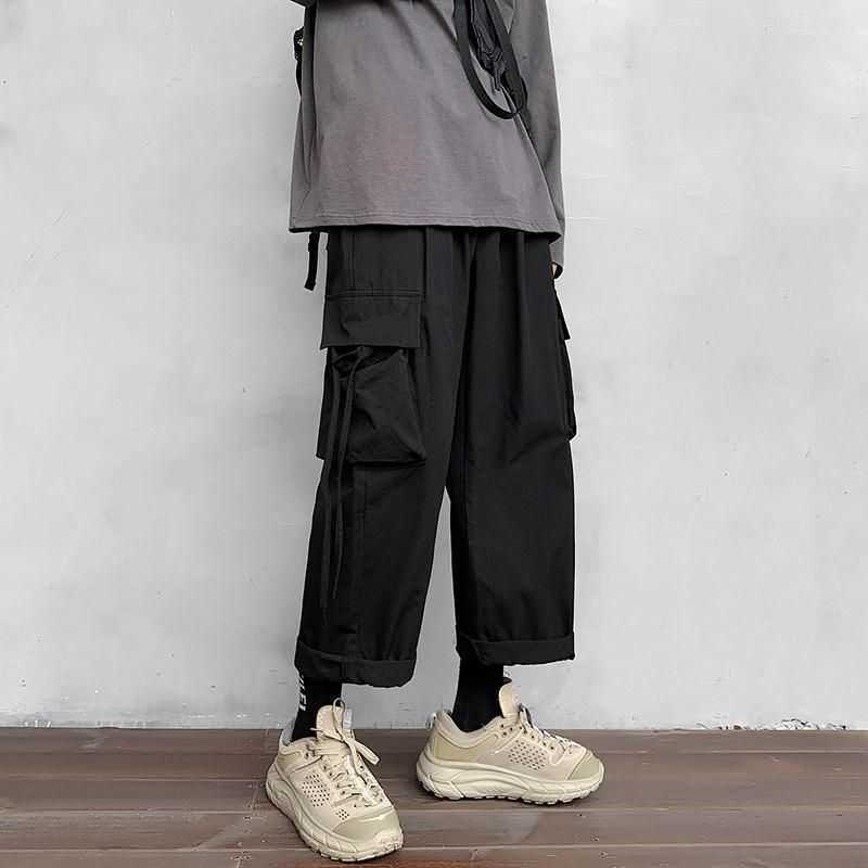 Functional trousers men women Hong Kong style trendy casual versatile loose-fitting straight ankle-length wide-leg pants 210526, Black
Functional trousers men women Hong Kong style trendy casual versatile loose-fitting straight ankle-length wide-leg pants 210526, Black