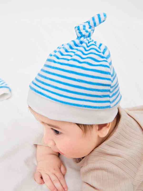 Baby Striped Print Hat & Gloves SHE01