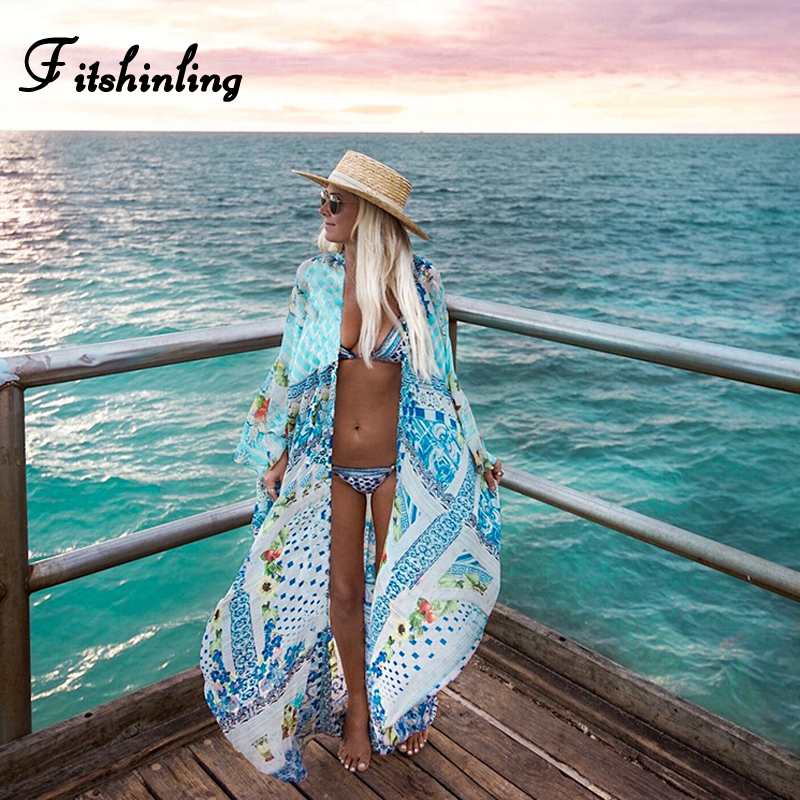 Fitshinling Oversized Chiffon Bikini Cover-Up Swimwear Print Holiday Boho Long Cardigan Beautiful Sexy Hot Beach Kimono Covers
Fitshinling Oversized Chiffon Bikini Cover-Up Swimwear Print Holiday Boho Long Cardigan Beautiful Sexy Hot Beach Kimono Covers