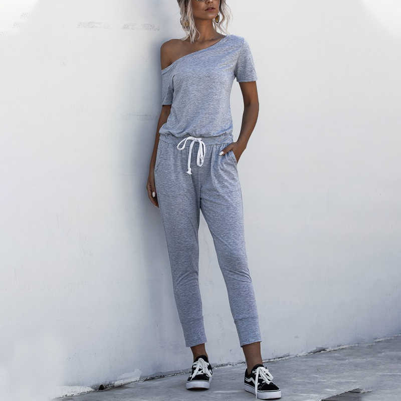 Fashion Women Summer Solid Color Jumpsuits Drawstring Design Pockets Decor Oblique Collar Short Sleeve Mid Waist Slim Jumpsuits 210709, Black
Fashion Women Summer Solid Color Jumpsuits Drawstring Design Pockets Decor Oblique Collar Short Sleeve Mid Waist Slim Jumpsuits 210709, Black