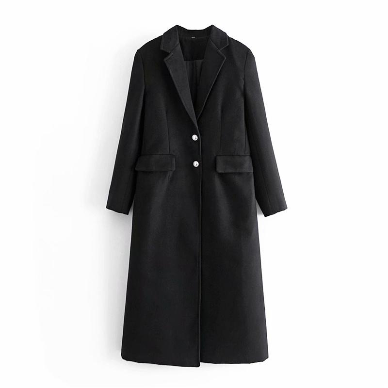 Women' Wool & Blends ZXQJ Women Black Woolen Coat 2021 Autumn Winter Fashion Ladies Single Breasted Oversize Pocket Streetwear Female Long
Women' Wool & Blends ZXQJ Women Black Woolen Coat 2021 Autumn Winter Fashion Ladies Single Breasted Oversize Pocket Streetwear Female Long