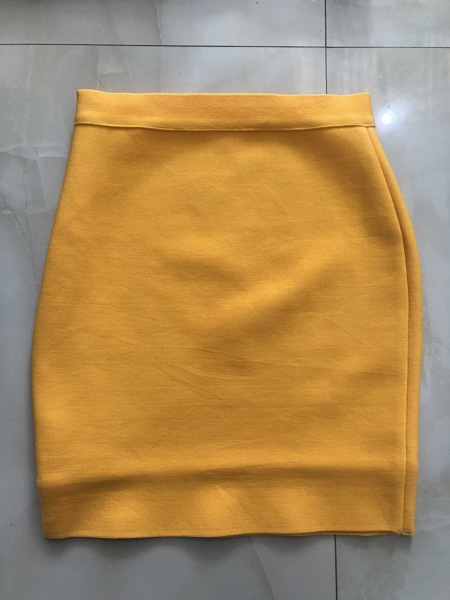 Free 7 Colors Sexy Solid Zipper Orange Blue Black Bandage Skirt Women Elastic Bodycon Summer Mini Pencil 43cm 210619