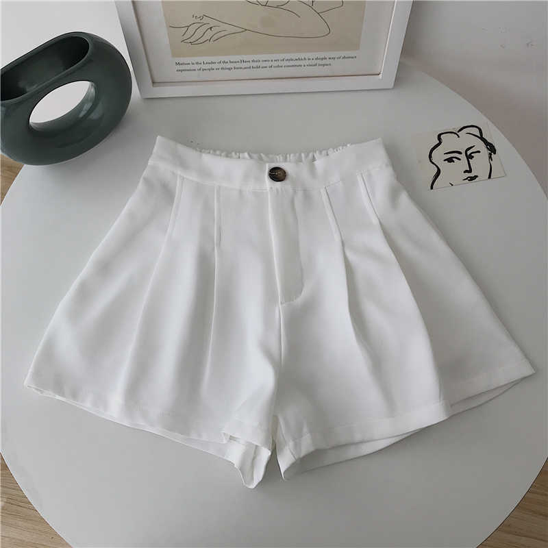 Spring Summer Autumn Women Fashion Casual Cute Sexy Shorts Outerwear Female OL Black White Khaki Brown 210714