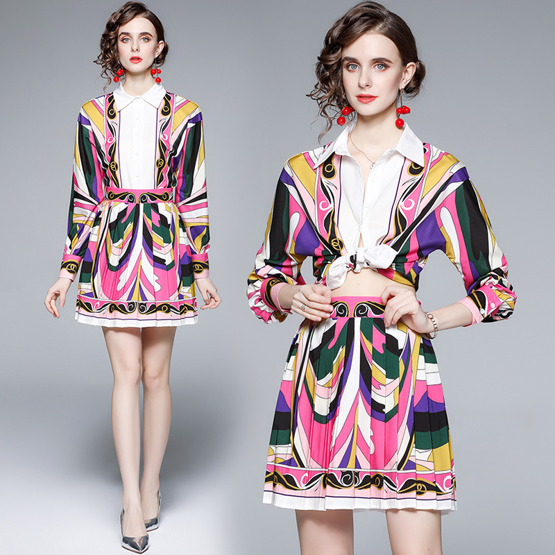 Dropshipping Spring Summer Fall Autumn 2pcs Women Ladies Sets Retro Vintage Print Collar Long Sleeve Tops Shirt Blouse Mini Short Skirt Suits Casual Party OL Outfits, Oh1931
Dropshipping Spring Summer Fall Autumn 2pcs Women Ladies Sets Retro Vintage Print Collar Long Sleeve Tops Shirt Blouse Mini Short Skirt Suits Casual Party OL Outfits, Oh1931