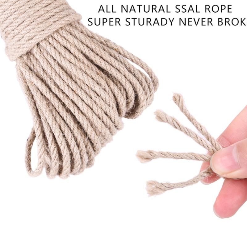 Cat Toys 4/6mm 50m Scratching Post Tree Toy Natural Jute Rope Twine Twisted Cord rame String DIY Craft Handmade Decor