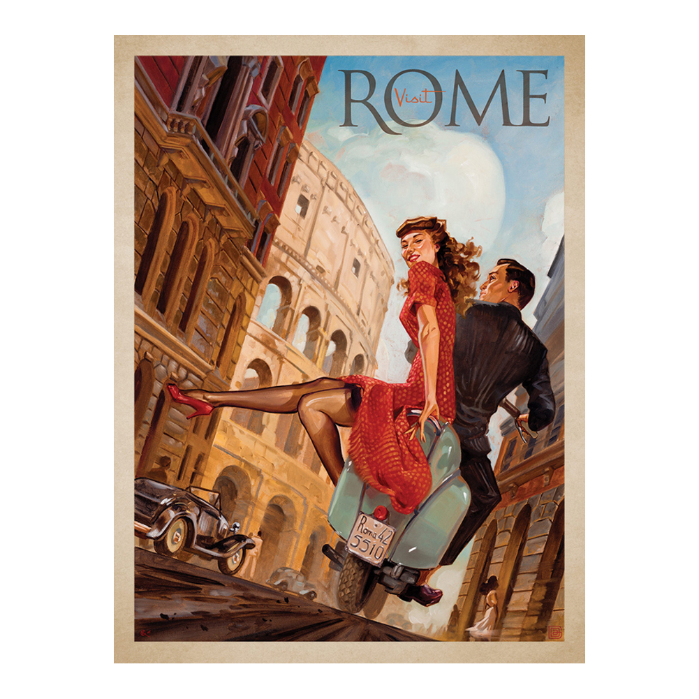Visit Rome Travel Poster Painting Home Decor Framed Or Unframed Photopaper Material
