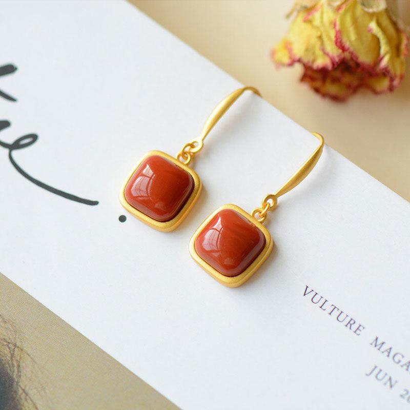 Dangle & Chandelier Classic Square Earrings Women's Natural South Red Enamel Simple All-Match Mature Elegant Socialite, Silver
Dangle & Chandelier Classic Square Earrings Women's Natural South Red Enamel Simple All-Match Mature Elegant Socialite, Silver