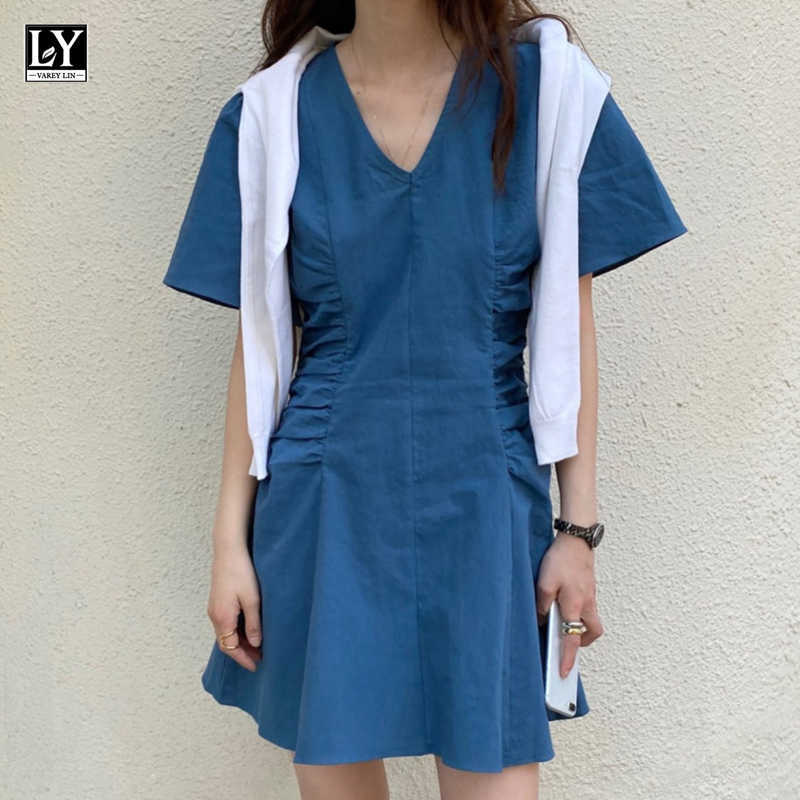 LY VAREY LIN Summer Women Casual Drawstring Fold V-neck Short Sleeve Dresses Sweet Solid Color High Waist 210526, Apricot
LY VAREY LIN Summer Women Casual Drawstring Fold V-neck Short Sleeve Dresses Sweet Solid Color High Waist 210526, Apricot