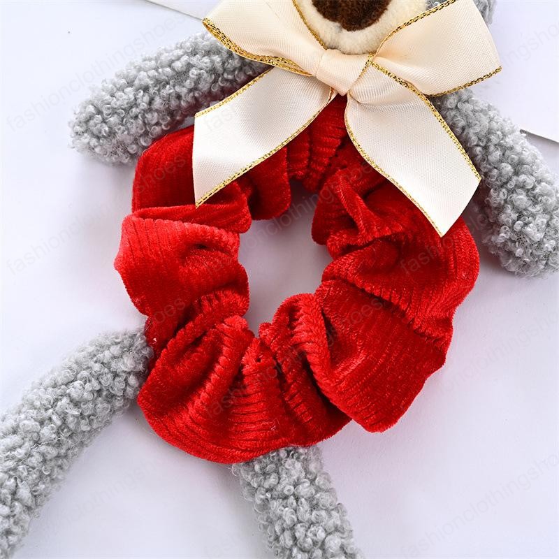 Little bear Scrunchies Girls Sweet hairring Elastic Hairbands Large Intestine Hairrope for Women Ponytail Holder Hair Accessories Rubber Bands