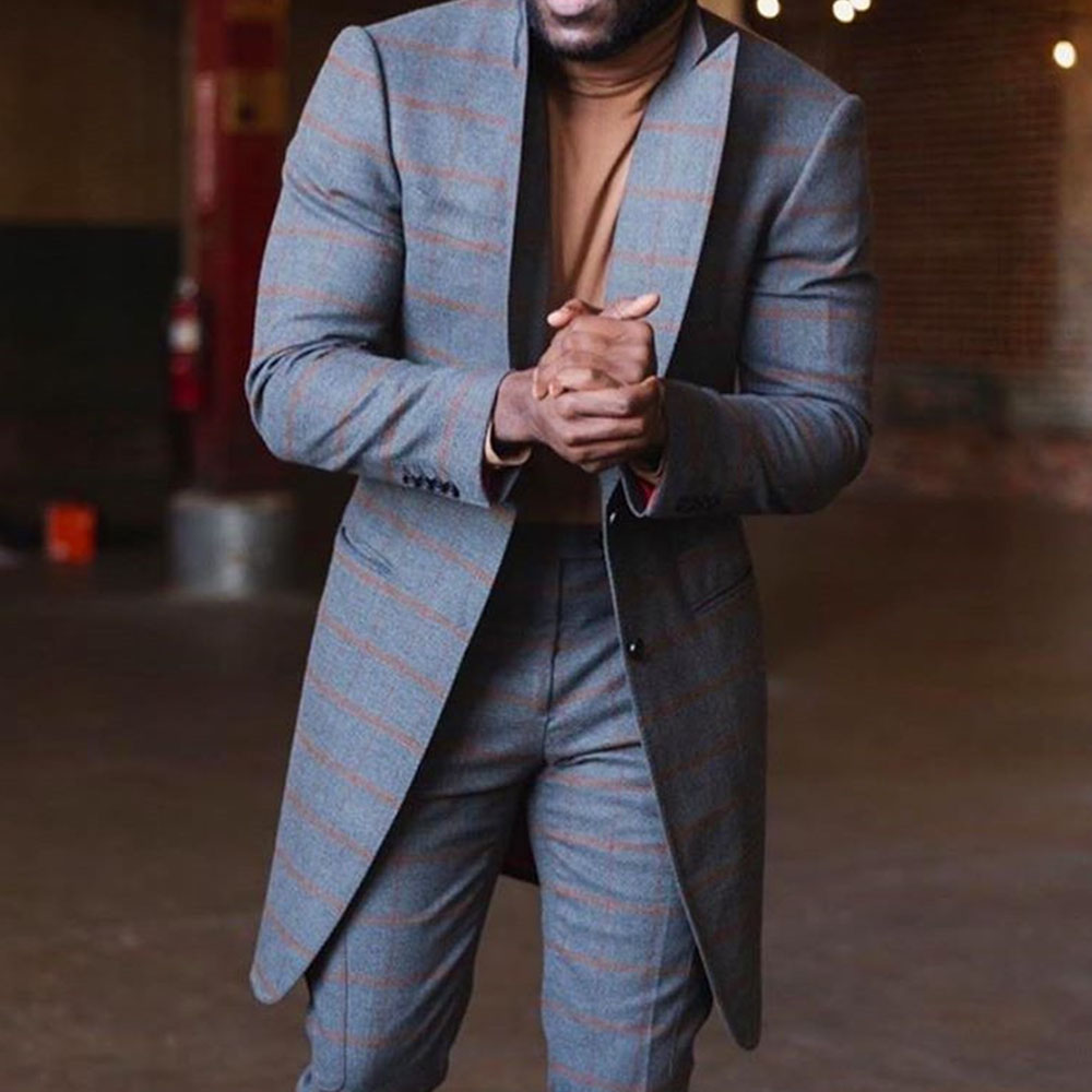 Two-Pieces Business Casual Coat&Pant Single Breasted Men Suits Slim Fit Groom Coats Tailored Work Wear