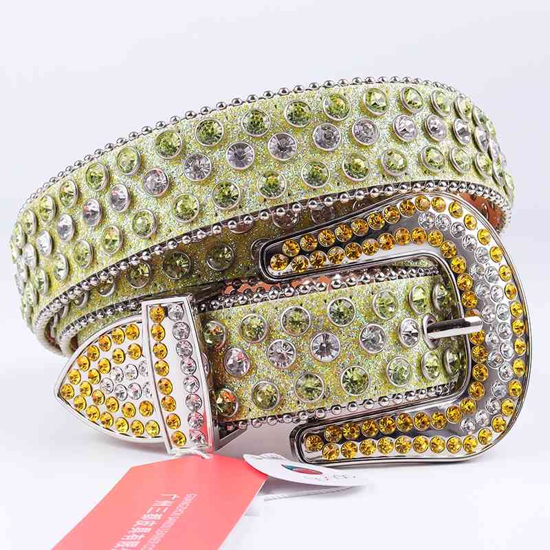 Designer belts 2023 New Green Rhinestone Belt Exquisite Crystal Leather belt Bling Diamonds Studded Belts For Woman Man cinturones para
Designer belts 2023 New Green Rhinestone Belt Exquisite Crystal Leather belt Bling Diamonds Studded Belts For Woman Man cinturones para