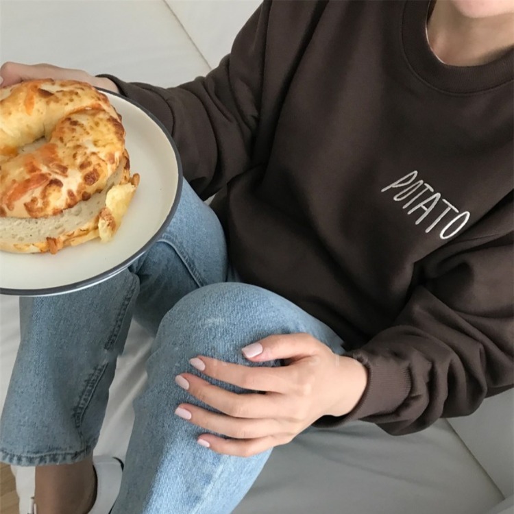 Nomikuma Korea Causal Pullover Plus Velet Sweatshirt Autumn Winter O-neck Hoodies Women Long Sleeve Top Jumpers 6C745 210427