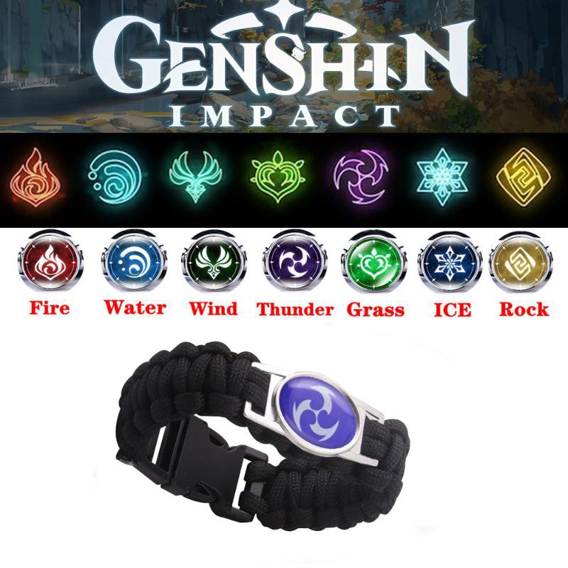 Genshin Impact Bracelet Eye Of God Water Wind Thunder Fire Rock Snap Button Bracelets For Fans Cosplay Jewelry Gift Bangle, Black
Genshin Impact Bracelet Eye Of God Water Wind Thunder Fire Rock Snap Button Bracelets For Fans Cosplay Jewelry Gift Bangle, Black