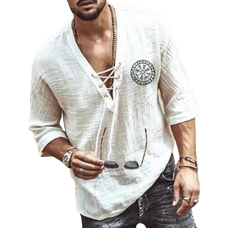 Renaissance Viking Pirate Medieval Cosplay Halloween Costume Men Shirt V Neck Lace Up Vintage Shirt Half Sleeve Linen Blouse Top 926, Style 1 yellow
Renaissance Viking Pirate Medieval Cosplay Halloween Costume Men Shirt V Neck Lace Up Vintage Shirt Half Sleeve Linen Blouse Top 926, Style 1 yellow