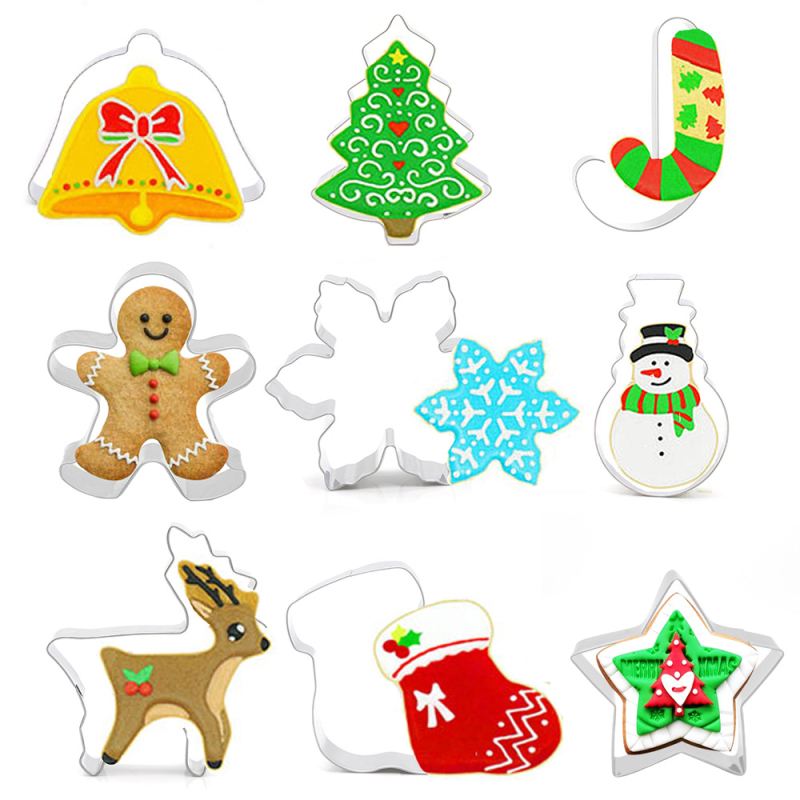 Christmas Family Party Accessories 3D Cookie Cutters Baking Mould Set 9pcs Stainless Steel Cutting Mold Pastry Biscuit Cake
Christmas Family Party Accessories 3D Cookie Cutters Baking Mould Set 9pcs Stainless Steel Cutting Mold Pastry Biscuit Cake